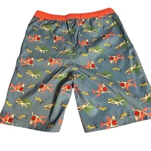 O’rageous Shark Pattern Kids Swim Trunks Size XL